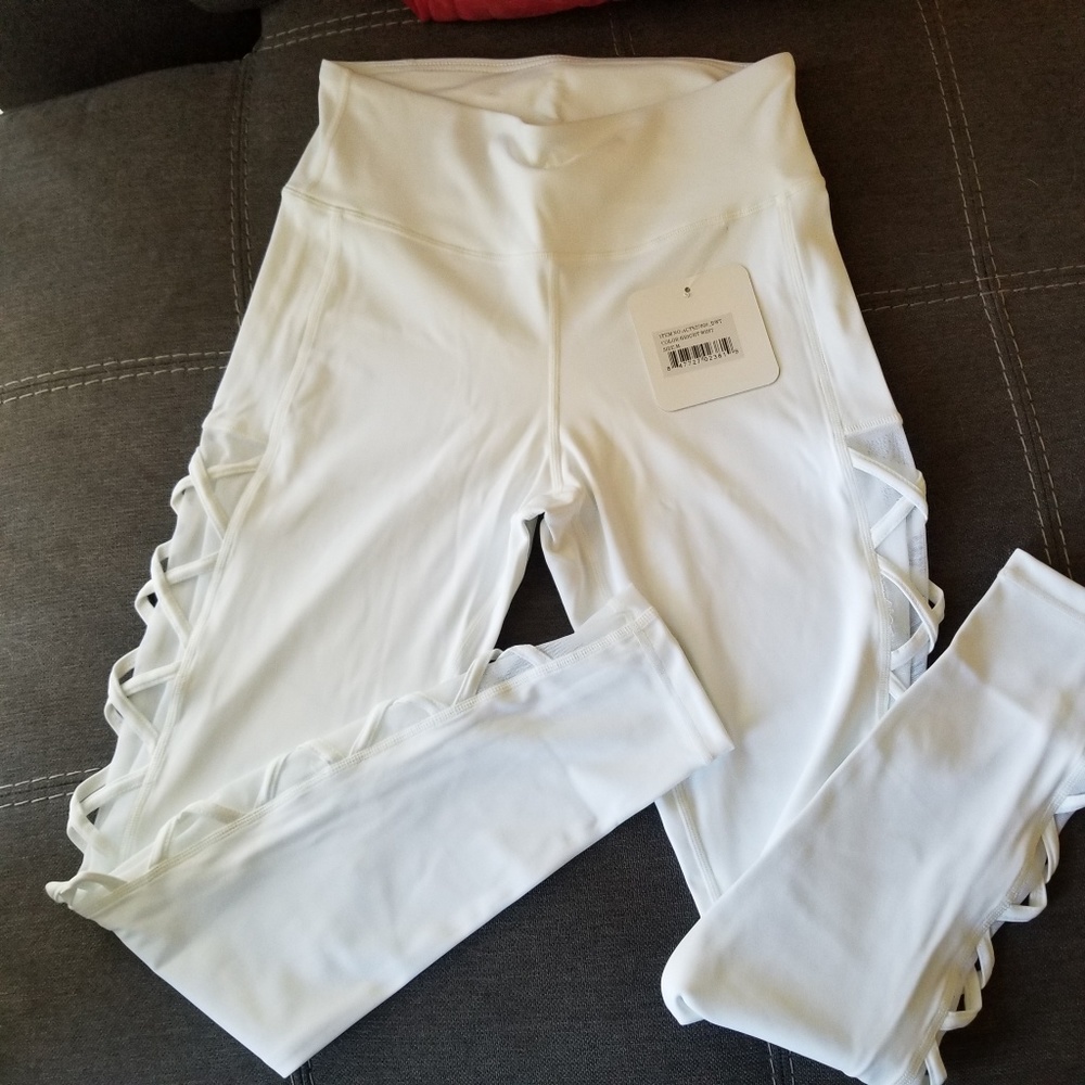 NEW Side Lace-up Mesh Workout Leggings - Picture 4 of 8